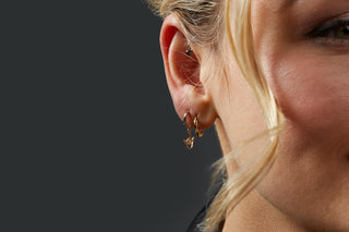 Love Sign Huggy Earrings_Product Model_Slideshow_About Page