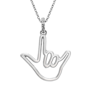 White Solid Gold Love Sign™ Pendant Necklace with Diamond Bail