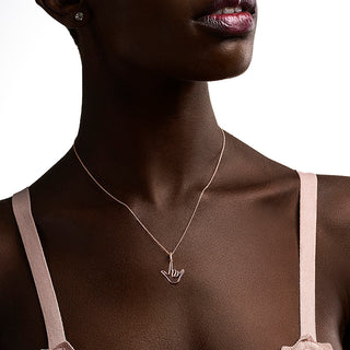 Rose Solid Gold Love Sign™ Pendant Necklace with Diamond Bail