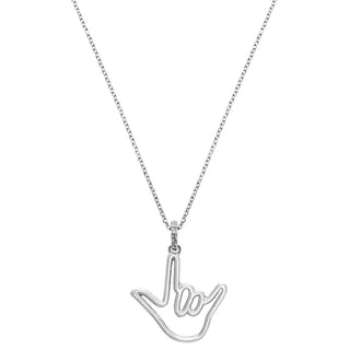 White Solid Gold Love Sign™ Pendant Necklace with Diamond Bail