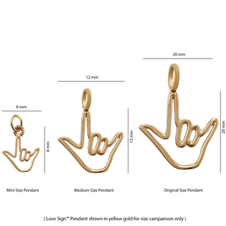 Rose Solid Gold Love Sign™ Pendant Necklace Size Guide