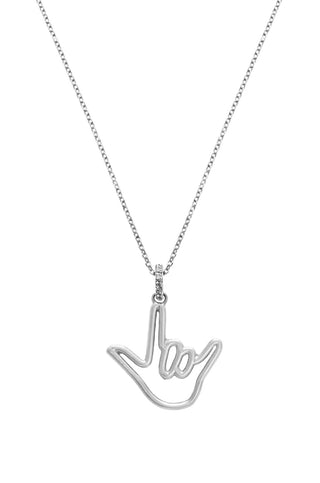 White Solid Gold Love Sign® Pendant with Diamond Bail