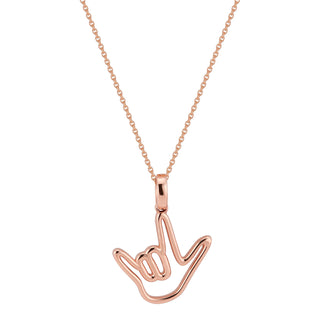 Rose Solid Gold Love Sign™ Pendant Necklace