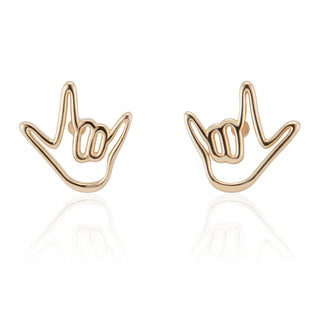 Gold Love Sign™ Stud Earrings