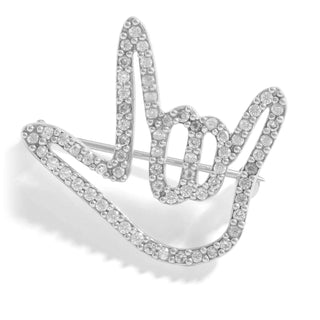 Silver Love Sign™ Crystal Brooch