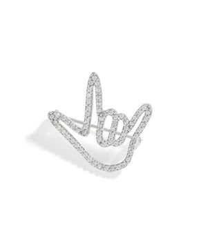 Silver Love Sign™ Crystal Brooch