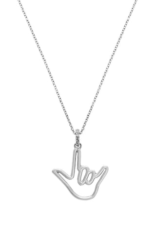 White Solid Gold Love Sign™ Pendant Necklace with Diamond Bail