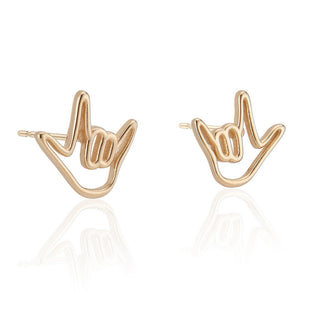 Gold Love Sign™ Stud Earrings