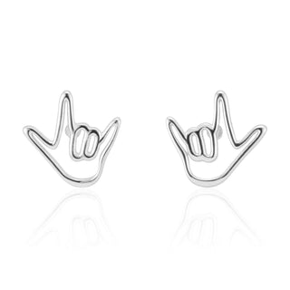 Sterling Silver Love Sign™ Stud Earrings