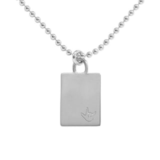 Sterling Silver Love Sign™ Dogtag Pendant Square